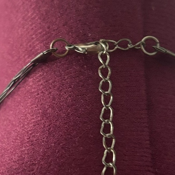 Multi-Strand Silvertone Black Wire Beaded Necklace Crystals Mother of Hematite - Picture 2 of 2